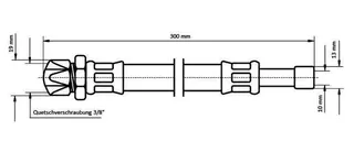 sanibel-Flex.-Schlauch Edelstahlumf. DN8 TW 3/8" Quetsch x 10mm Rohrst 300mm lang – Bild 3
