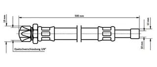 sanibel-Flex.-Schlauch Edelstahlumf. DN8 TW 3/8" Quetsch x 10mm Rohrst 500mm lang – Bild 3