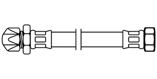 sanibel-Flex.-Schlauch Edelstahlumf. DN8 TW 3/8" Quetschv. x 3/8"IG 300 mm lang – Bild 2