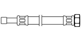 sanibel-Flex.-Schlauch Edelstahlumf. DN8 TW 10mm Rohrstutzen x 3/8"IG 500 mm lang – Bild 2