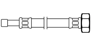 sanibel-Flex.-Schlauch Edelstahlumf. DN8 TW 10mm Rohrstutzen x 1/2"IG 300 mm lang – Bild 2