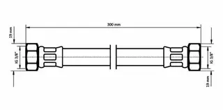 sanibel-Flex.-Schlauch Edelstahlumf. DN8 TW 3/8"IG x 3/8"IG 300 mm lang – Bild 3