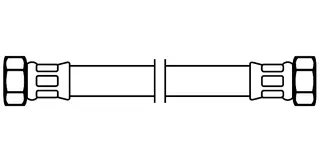 sanibel-Flex.-Schlauch Edelstahlumf. DN8 TW 3/8"IG x 3/8"IG 500 mm lang – Bild 2
