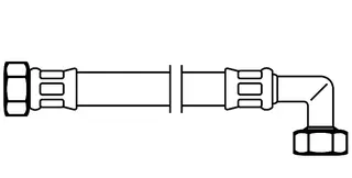 sanibel-Flex.-Schlauch Edelstahlumf. DN8 TW 3/8"IG x 3/8"IG gebogen 300 mm lang – Bild 2