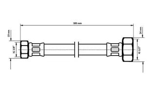sanibel-Flex.-Schlauch Edelstahlumf. DN8 TW 1/2"IG x 3/8"IG 300 mm lang – Bild 3