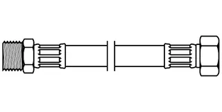 sanibel-Flex.-Schlauch Edelstahlumf. DN8 TW 1/2"IG x 1/2"AG 500 mm lang – Bild 2