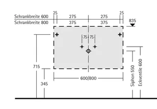 sanibel-Waschtischunterbau 1.0 GO A18 für Keramik-WT 800mm Weiss glänzend