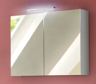 sanibel-Spiegelschrank 1.0 GO A18 LED 800x600x160mm Melamin Weiss glänzend