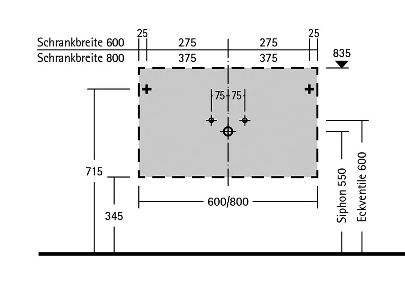 sanibel-Waschtischunterbau 1.0 GO A18 für Keramik-Waschtisch 800mm Eiche Sand