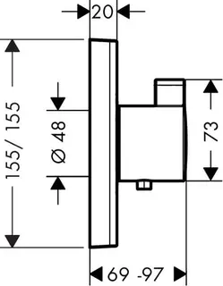 sanibel 5001-Aufputzteile Thermostat A18 HFE Nr. 14734 verchromt – Bild 2