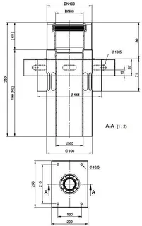 comfort-Zwischenkonsole m. Zuluftöffnung DN60/100 Edelstahl weiß Nr. 710753CBS – Bild 2
