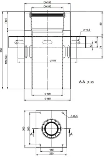 comfort-Zwischenkonsole m. Zuluftöffnung DN100/150 Edelstahl weiß Nr. 712753CBS – Bild 2