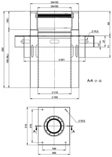 comfort-Zwischenkonsole m. Zuluftöffnung DN110/160 Edelstahl weiß Nr. 713753CBS – Bild 2