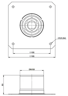 comfort-Verankerungsplatte DN60/100 Edelstahl blank Nr. 700733CBS – Bild 2