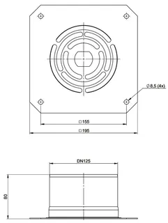 comfort-Verankerungsplatte DN80/125 Edelstahl blank Nr. 701733CBS – Bild 2