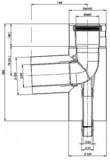 comfort-Stützbogen 87Grad DN60/100 Edelstahl weiß Nr. 710734CBS – Bild 2