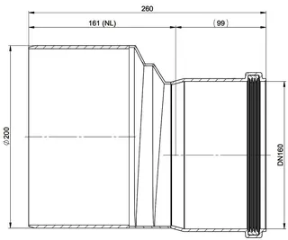 comfort-Reduktion D200-DN160 exzentrisch Nr. 6118CBS – Bild 2