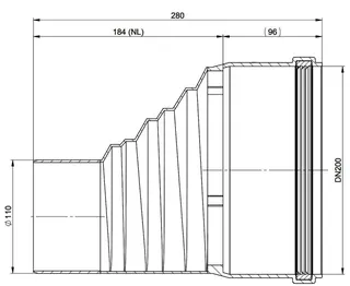 comfort-Erweiterung D110-DN200 exzentrisch Nr. 8109CBS – Bild 2