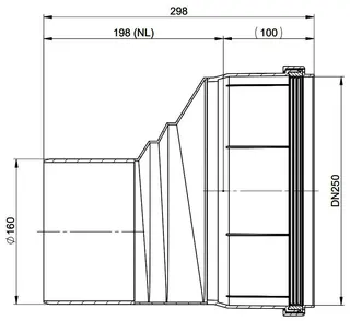 comfort-Erweiterung D160-DN250 exzentrisch Nr. 9102CBS – Bild 2
