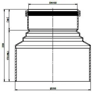 comfort-Reduktion D250-DN160 zentrisch Nr. 6112CBS – Bild 2