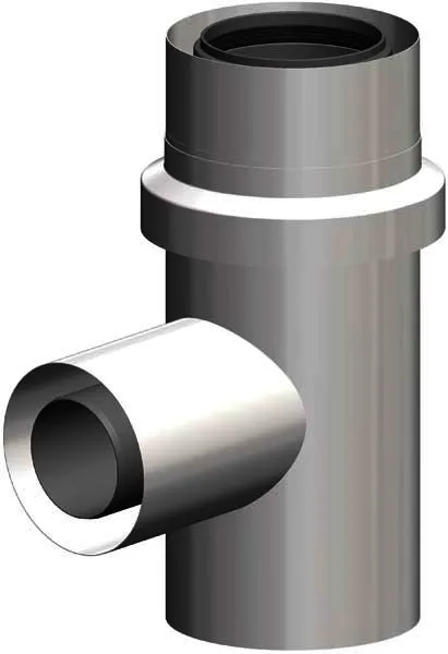 comfort-T-Stück für Mehrfachbelegung DN110/160 Edelstahl weiß Nr. 713704CBS