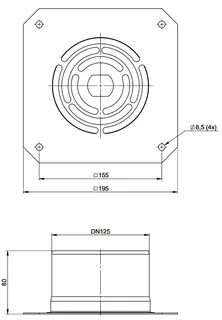 comfort-Verankerungsplatte DN80/125 Edelstahl weiß Nr. 711733CBS – Bild 2