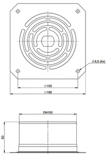 comfort-Verankerungsplatte DN100/150 Edelstahl weiß Nr. 712733CBS – Bild 2