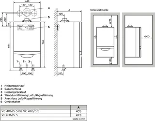 Vaillant ecoTEC plus VC 476/5-5 LL Gas-Wandheizgerät Brennwert – Bild 2