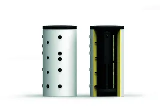 comfort-Schichtenpuffer Typ CSP 825 ohne Waschtisch mit Isolierung + Folienmantel silber