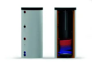 comfort-Standspeicher Typ TS-S 120 mit 1 WT, 1" IG, Isol.u.Folienmantel weiß