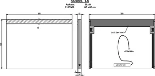 sanibel Leuchtspiegel LED-1S A18 mit satiniertem Lichtstreifen 800x600mm – Bild 2