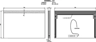 sanibel Leuchtspiegel LED-1S A18 mit satiniertem Lichtstreifen 900x600mm – Bild 2