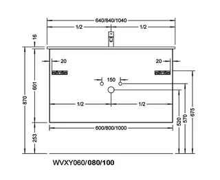 sanibel-Waschtisch-Unterbau 2.0 FLEX WVXY060 600mm breit Schubl/Auszug Marone Trüffel – Bild 2