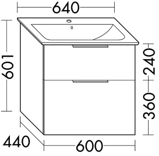 sanibel-Waschtisch-Unterbau 2.0 FLEX WVXY060 600mm breit Schubl/Auszug Weiß Matt – Bild 2