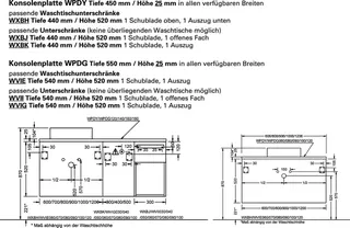 sanibel-Waschtisch-Unterschrank 2.0 FLEX WVIE090 zu Konsole 900x520x540mm Weiß Glänzend – Bild 2