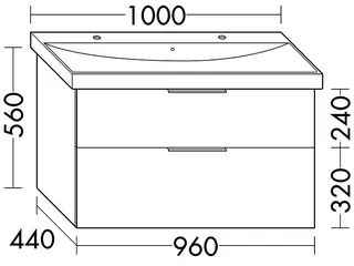 sanibel-Waschtisch-Unterbau 2.0 FLEX WVYB096 960mm breit Schubl/Auszug Weiß Matt – Bild 2