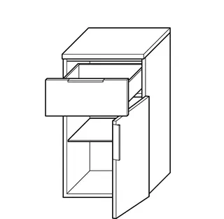 sanibel-Unterschrank 2.0 FLEX USJW035R rechts 350x620mm Marone Trüffel – Bild 2