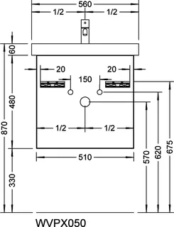 sanibel-Waschtisch-Unterbau 2.0 FLEX WVPX050 510mm breit 1 Auszug Weiß Matt – Bild 3