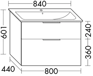sanibel-Waschtisch-Unterbau 2.0 FLEX WVXY080 800mm breit Schubl/Auszug Weiß Matt – Bild 2