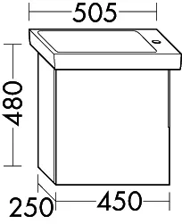 sanibel-Waschtisch-Unterbau 2.0 FLEX WVKU045L 450mm breit Tür links Leinengrau Hochgl. – Bild 3