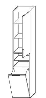 sanibel-Hochschrank 2.0 FLEX HS3542R rechts 350x1760mm Weiß Glänzend – Bild 2
