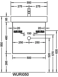 sanibel-Waschtisch-Unterbau 2.0 FLEX WURI050L 500mm breit Tür links Marone Trüffel – Bild 3