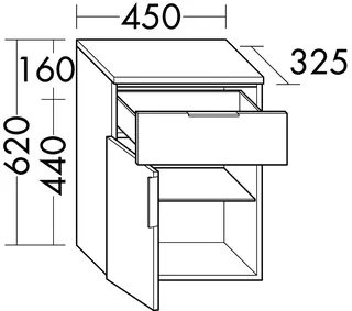 sanibel-Unterschrank 2.0 FLEX USJW045L links 450x620mm Weiß Matt – Bild 2