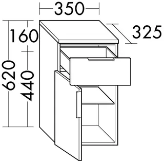 sanibel-Unterschrank 2.0 FLEX USJW035L links 350x620mm Weiß Matt – Bild 2