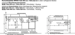 sanibel-Waschtisch-Unterschrank 2.0 FLEX WVIE120 zu Konsole 1200x520x540mm Eiche Cashmere – Bild 3