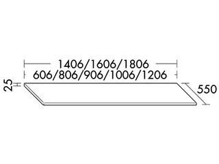 sanibel-Konsole 2.0 FLEX APW140A Melamin 1406x550x25mm Eiche Cashmere – Bild 2