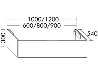 sanibel-Waschtisch-Unterschrank 2.0 FLEX WVXW120 zu Konsole 1200x300x540mm Weiß Glänzend – Bild 2