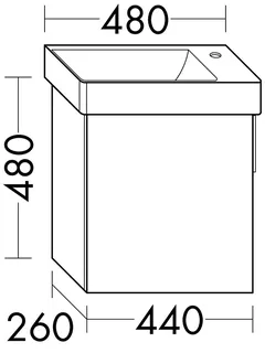 sanibel-Waschtisch-Unterbau 2.0 FLEX WURI044L 440mm breit Tür links Weiß Glänzend – Bild 2