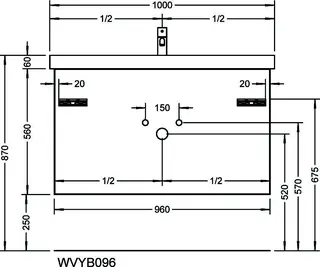 sanibel-Waschtisch-Unterbau 2.0 FLEX WVYB096 960mm breit Schubl/Auszug Marone Trüffel – Bild 3