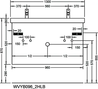 sanibel-Waschtisch-Unterbau 2.0 FLEX WVYB096 960mm breit Schubl/Auszug Weiß Matt – Bild 4